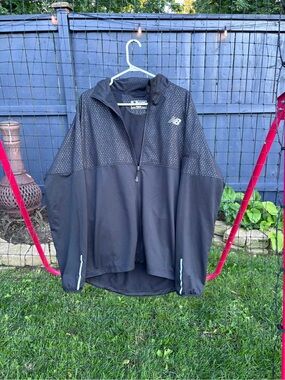 New Balance Black Hooded Reflective Track Jacket